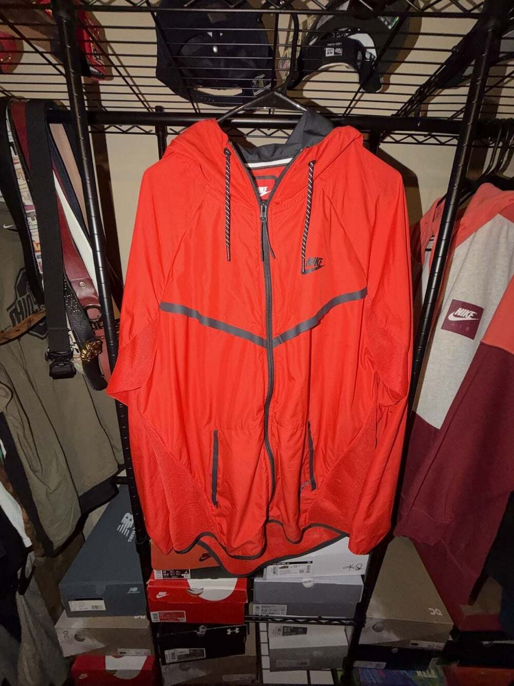 Nike Tech Woven Full Zip Windbreaker Red Jacket